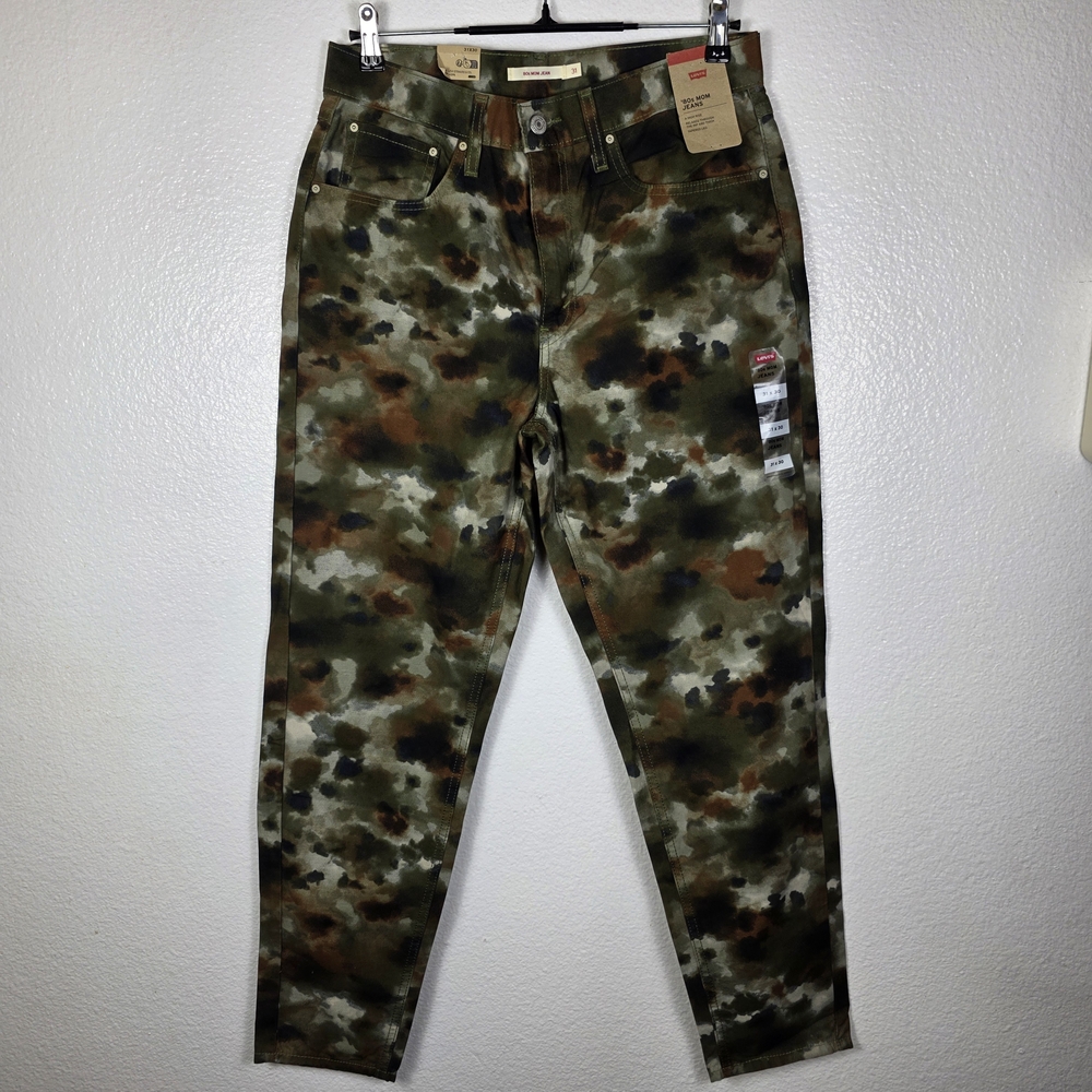 Levi's Camo 80s Mom Jean Watercolor‎ Print Pants Women's Size 31X30